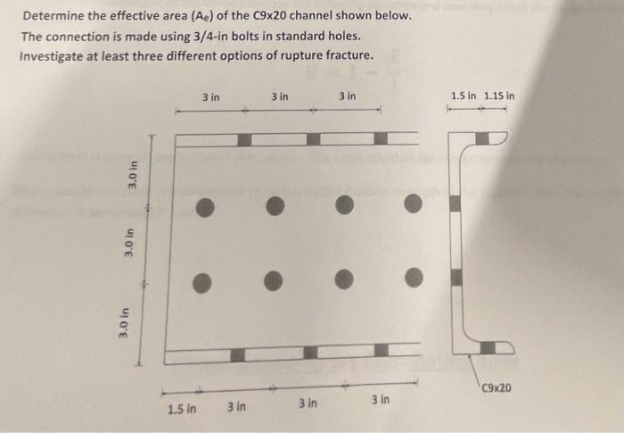 Determine the effective area (Ae) of the C9×20 | Chegg.com