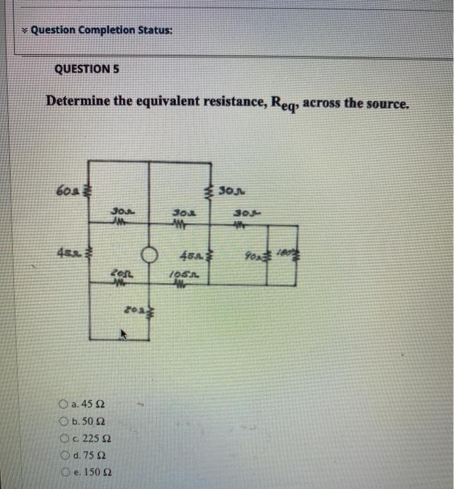 Solved Question Completion Status: QUESTION 5 Determine the | Chegg.com