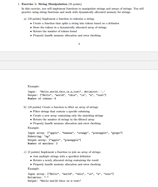 Solved 1. ﻿Exercise 1: String Manipulation (25 ﻿points) ﻿In | Chegg.com