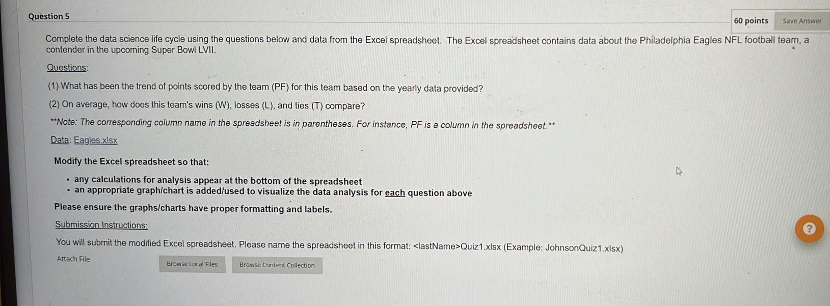 Solved Complete the data science life cycle using the | Chegg.com
