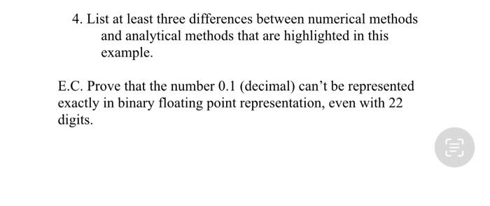 Solved 4. List at least three differences between numerical | Chegg.com