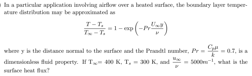 Solved In a particular application involving airflow over a | Chegg.com