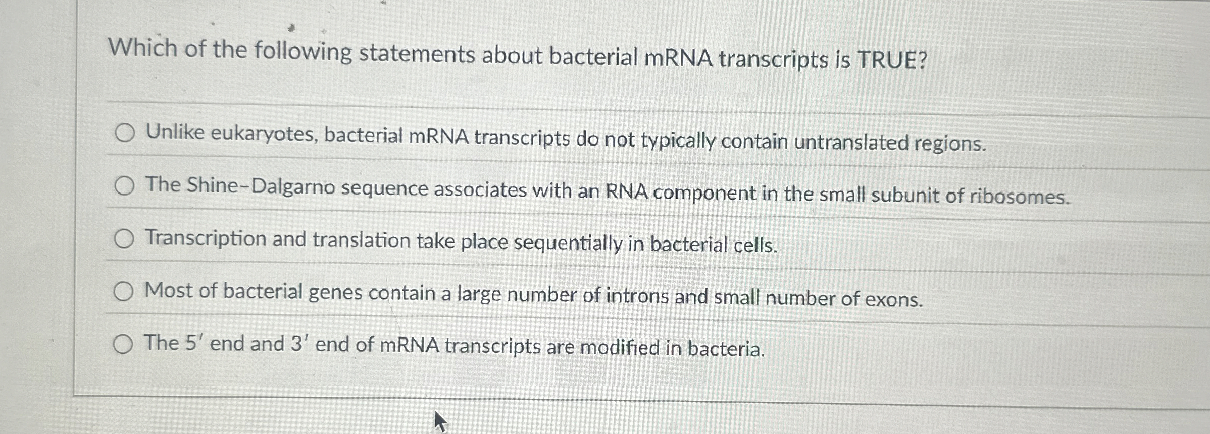 Solved Which of the following statements about bacterial | Chegg.com