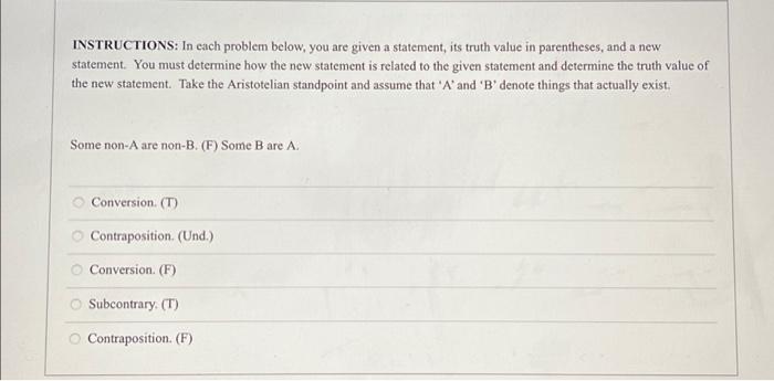 INSTRUCTIONS: In each problem below, you are given a | Chegg.com