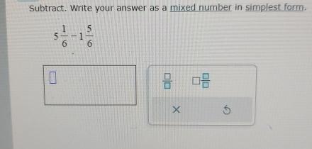 Solved Subtract. Write your answer as a mixed number in | Chegg.com