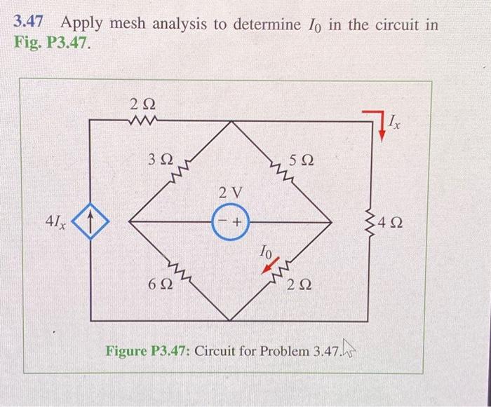 Solved Apply Mesh Analysis To Determine Io In The Chegg Com