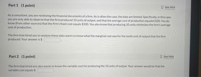 Solved Consider a firm making production decisions in the | Chegg.com