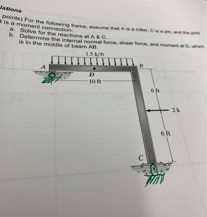 Solved lations points) For the following frame, assume that | Chegg.com
