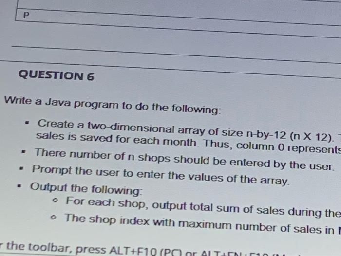 Solved O WODY POMESTI QUESTION 6 15 points Write a Java | Chegg.com