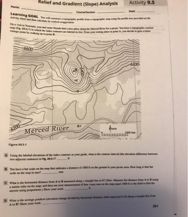 Solved Topographic Map Construction Activity 9.3 Name | Chegg.com