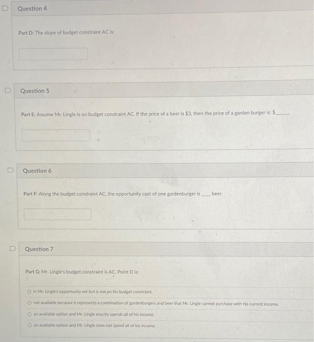 Solved Part A: Assume Mr. Uingle is on budget constraint AC. | Chegg.com