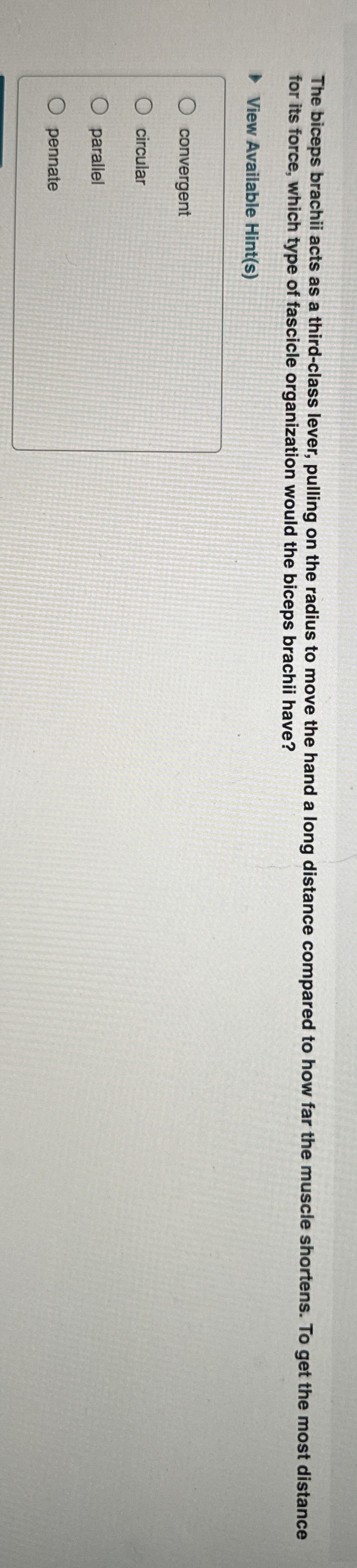 Solved The biceps brachii acts as a thirdclass lever,