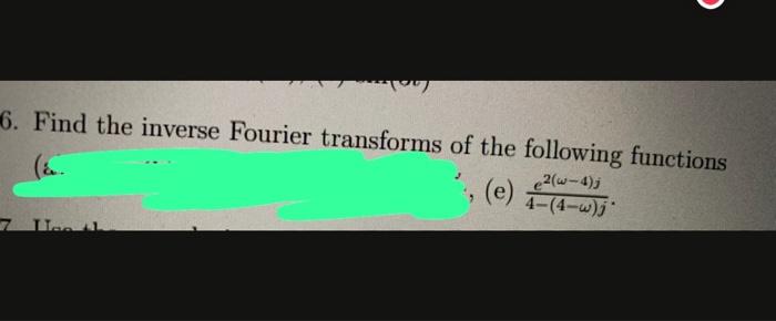 Solved Find The Inverse Fourier Transforms Of The Following | Chegg.com