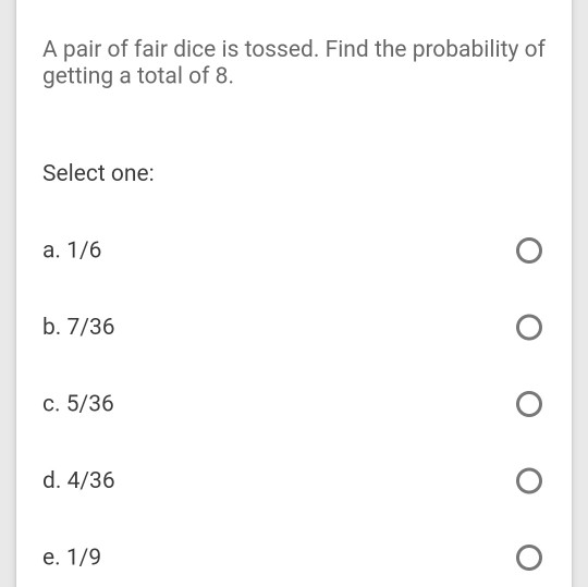 solved-a-pair-of-fair-dice-is-tossed-find-the-probability-chegg