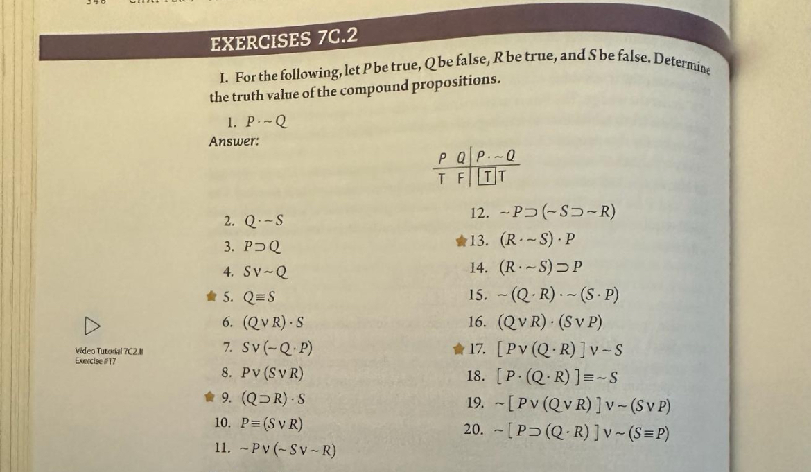 Solved EXERCISES 7C. 2I. For the following, let P ﻿be true, | Chegg.com