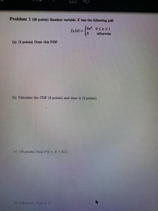Solved Consider a random variable X with a PDF given in | Chegg.com