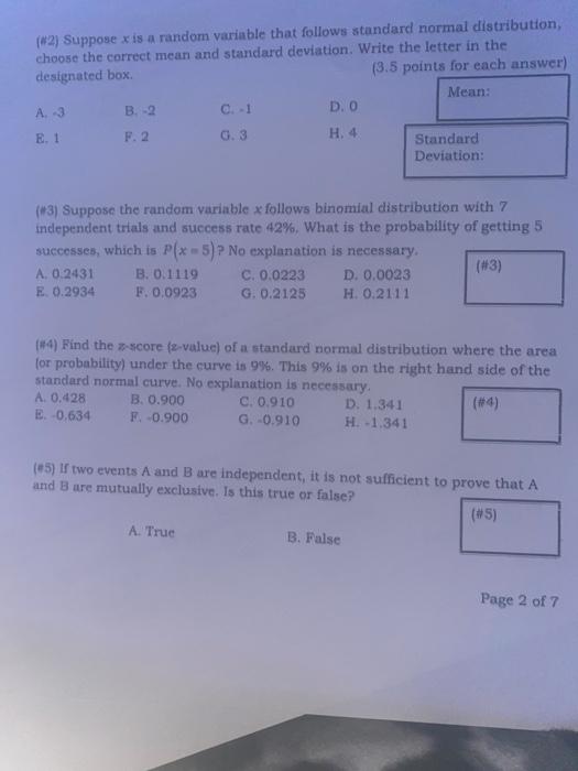 Solved (2) Suppose x is a random variable that follows | Chegg.com