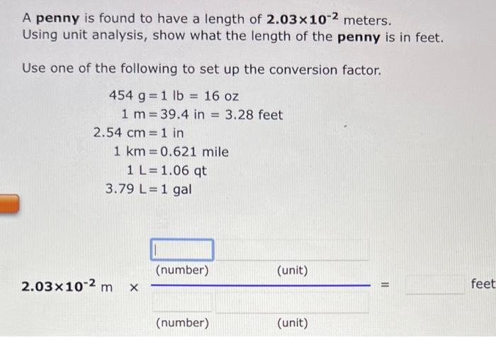 Solved A penny is found to have a length of 2.03 10 2 Chegg