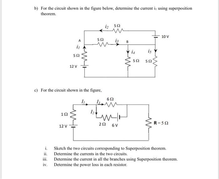 Solved B) For The Circuit Shown In The Figure Below, | Chegg.com