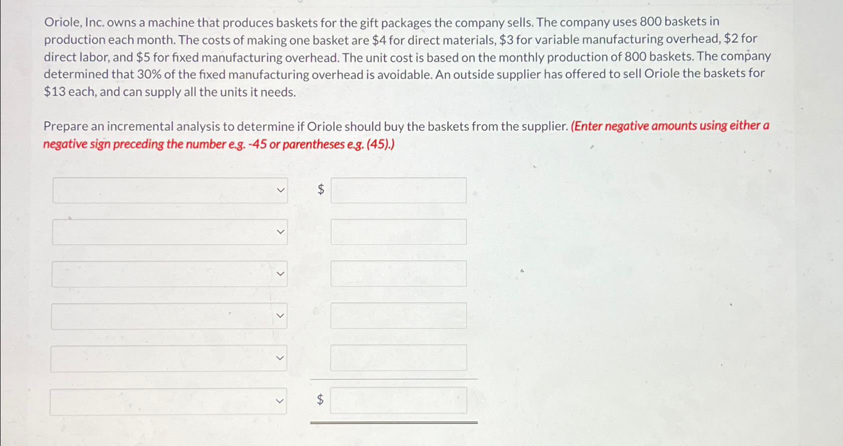 Oriole, Inc. owns a machine that produces baskets for