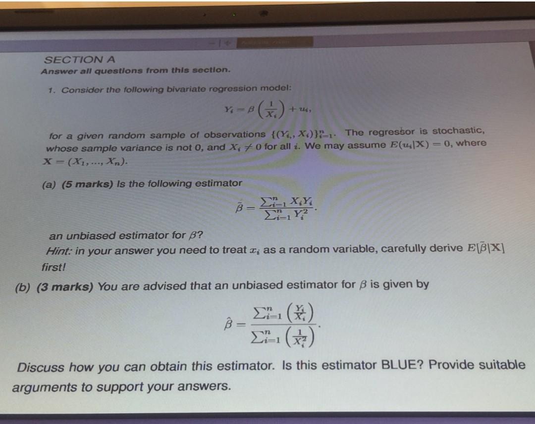 Solved SECTION A Answer All Questions From This Section. 1. | Chegg.com