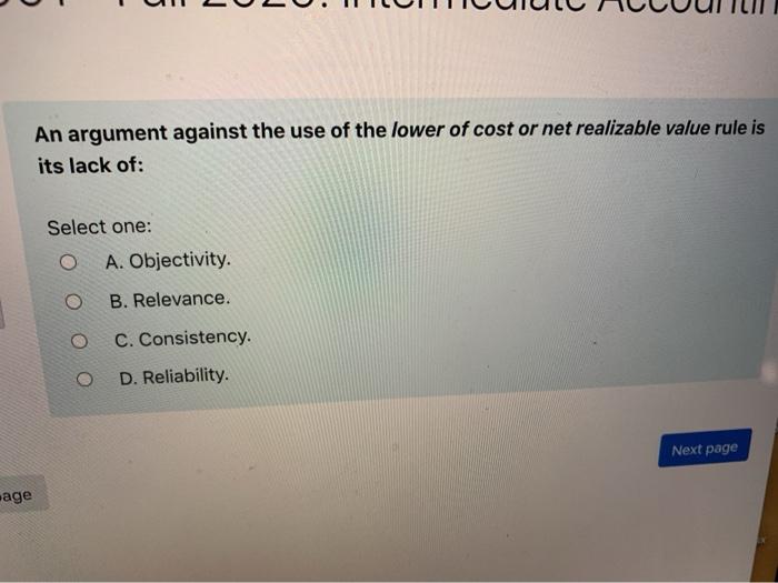 Solved What is a compensating balance? Select one: O a. | Chegg.com