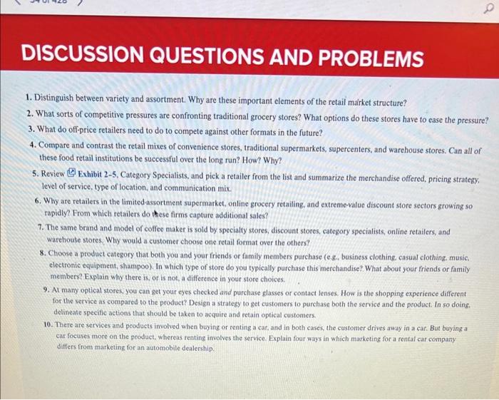 Solved 1. Distinguish between variety and assortment. Why