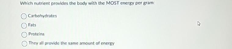 which nutrient is the best source of energy for your body