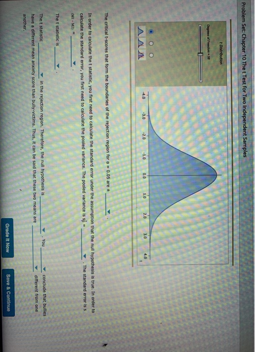 Solved Problem Set: Chapter 10 The t Test for Two | Chegg.com