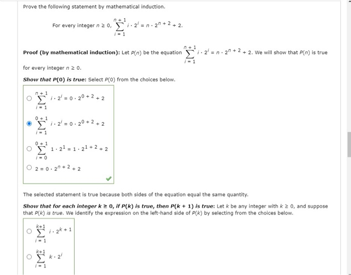 Solved Prove The Following Statement Using Mathematical | Chegg.com