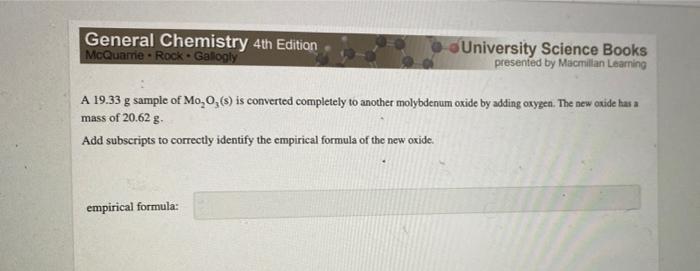 Solved General Chemistry 4th Edition McQuarrie - | Chegg.com