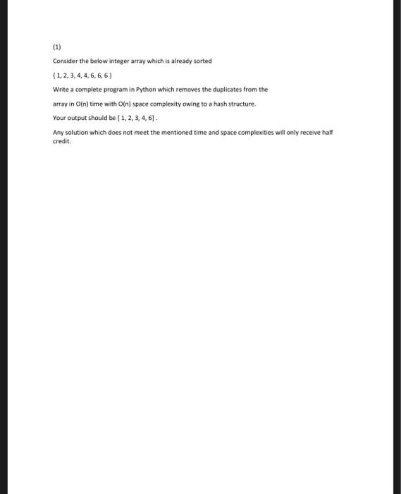 Solved (1) Consider the below integer array which is already | Chegg.com