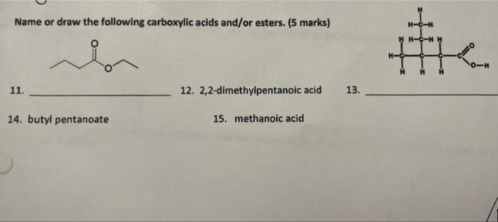 Solved Name or draw the following carboxylic acids and/or | Chegg.com