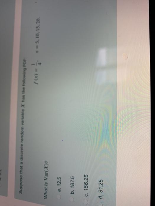 Solved Suppose that a discrete random variable X has the | Chegg.com