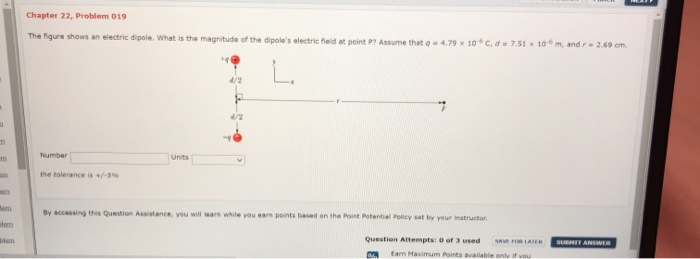 Solved Chapter 22, Problem 019 The figure shows an electric | Chegg.com