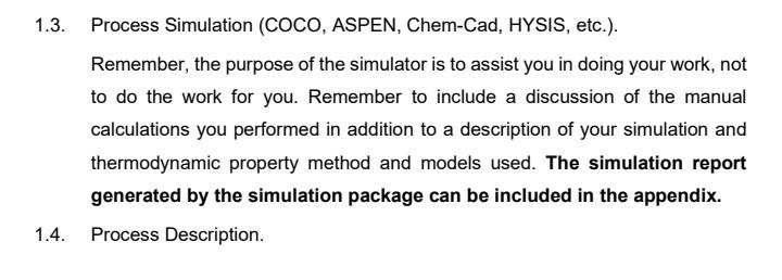 Solved 1.3. Process Simulation (COCO, ASPEN, Chem-Cad, | Chegg.com