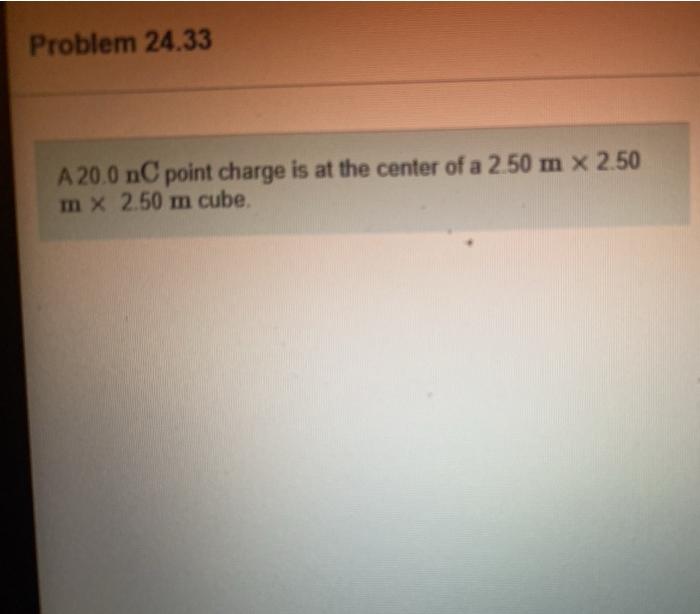 Solved Problem 24.33 A 20.0 nC point charge is at the center | Chegg.com