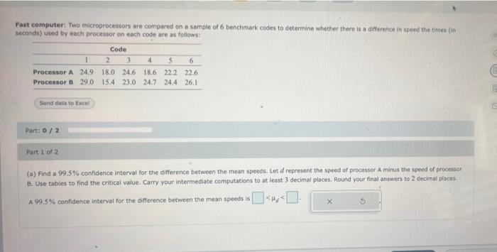 Solved Fast computer: Two microprocessors are compared on a | Chegg.com