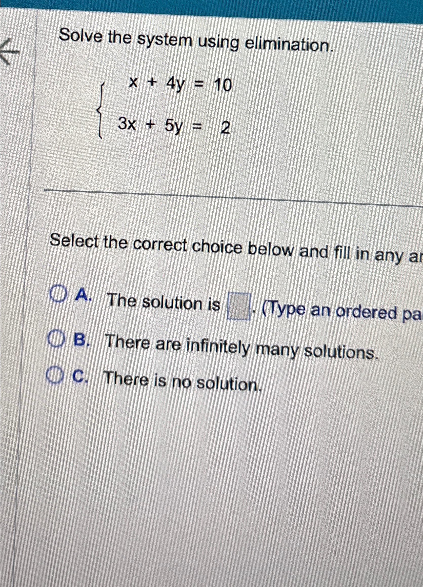 Solved Solve the system using | Chegg.com