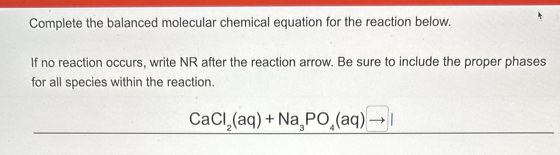 Solved Complete the balanced molecular chemical equation for | Chegg.com