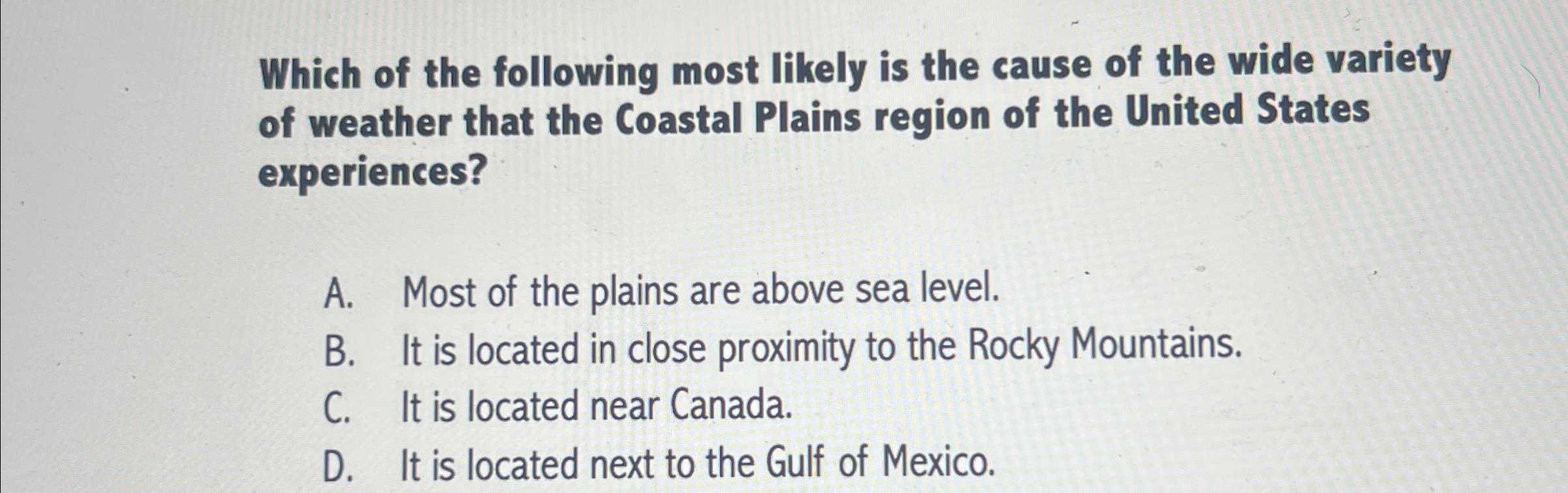 Solved Which Of The Following Most Likely Is The Cause Of | Chegg.com