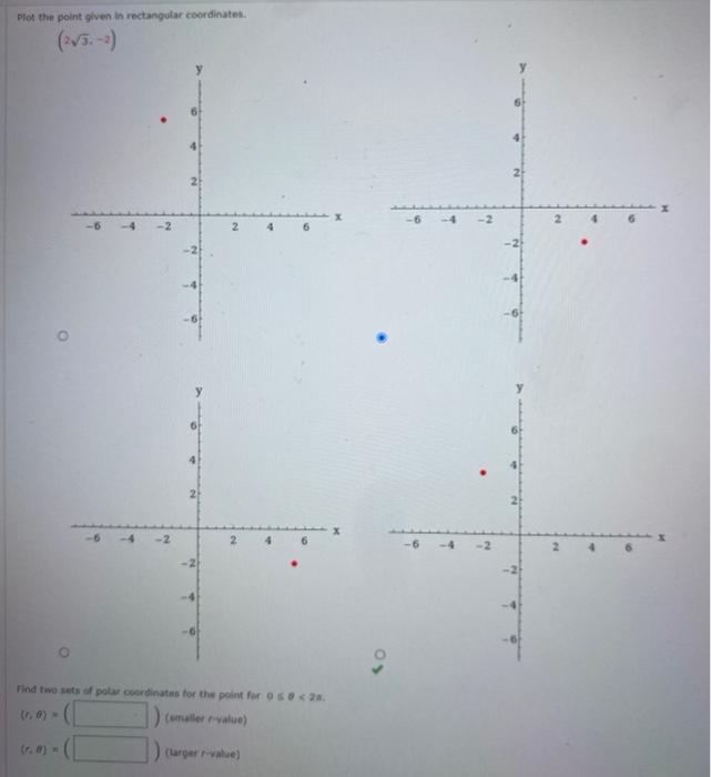 Solved Plot the point given in polar coordinates. 1/2 X/2 0 | Chegg.com