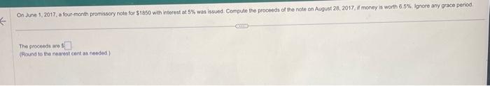 Solved On June 1, 2017, a four-month promissory note for | Chegg.com