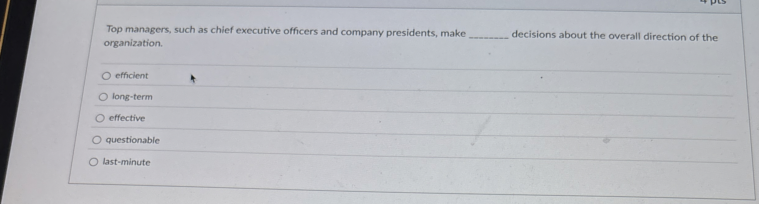 Solved Top managers, such as chief executive officers and