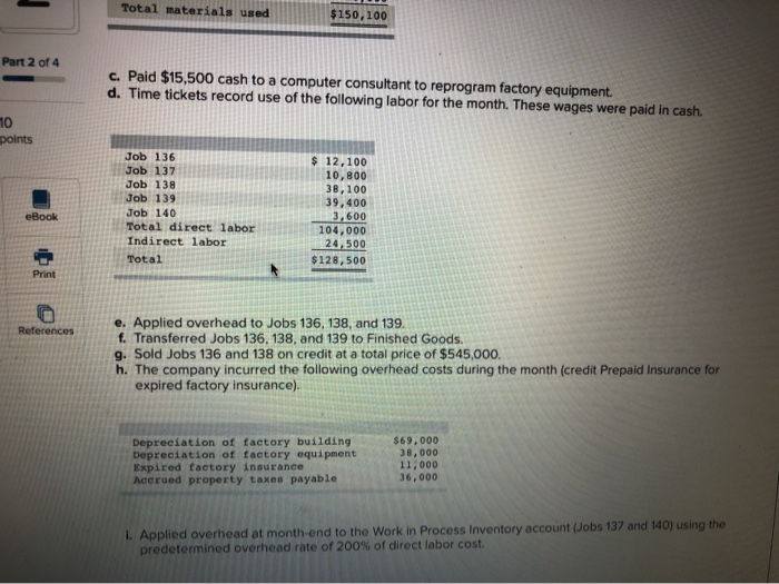 Solved Record the transfer of completed jobs 136,138 and 139 | Chegg.com