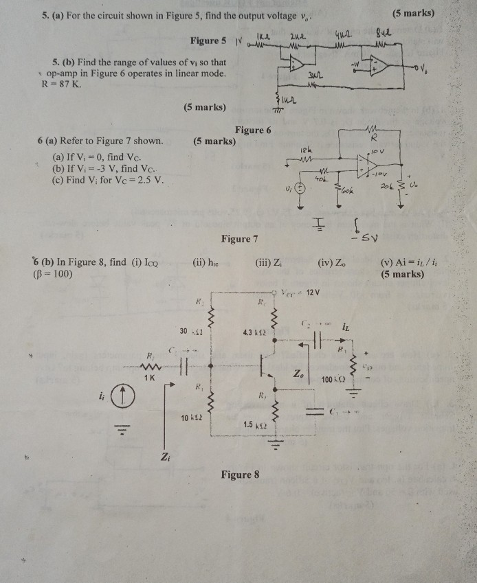 Solved 5. (a) For the circuit shown in Figure 5, find the | Chegg.com