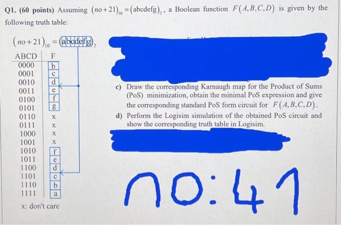 Solved Q1. (60 Points) Assuming (no+21)10=( Abcdefg )2, A | Chegg.com ...