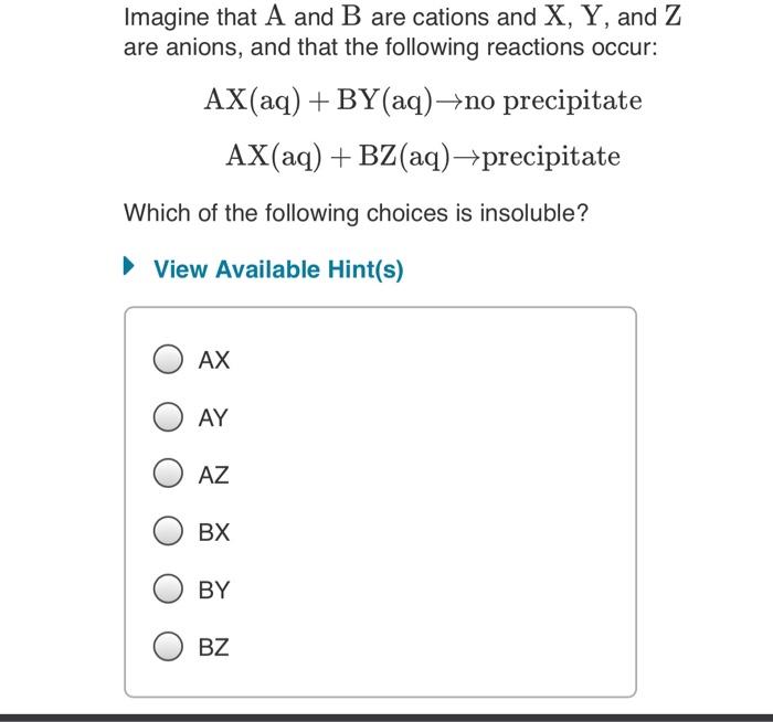 Solved Some solubility rules for ionic compounds in water | Chegg.com