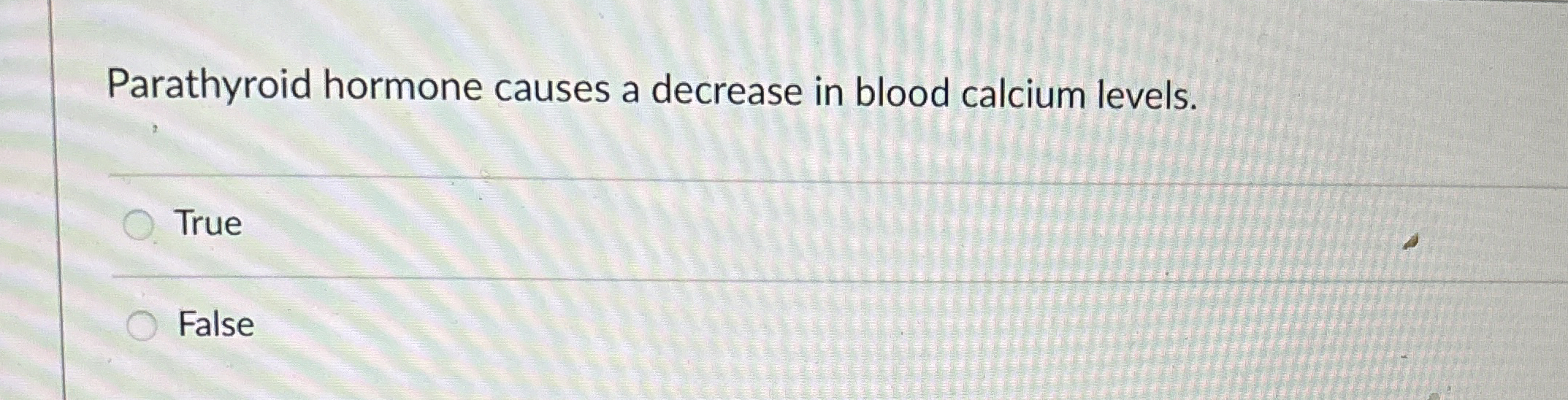 Solved Parathyroid hormone causes a decrease in blood | Chegg.com