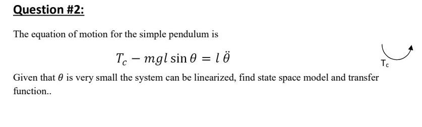 Solved The equation of motion for the simple pendulum is | Chegg.com